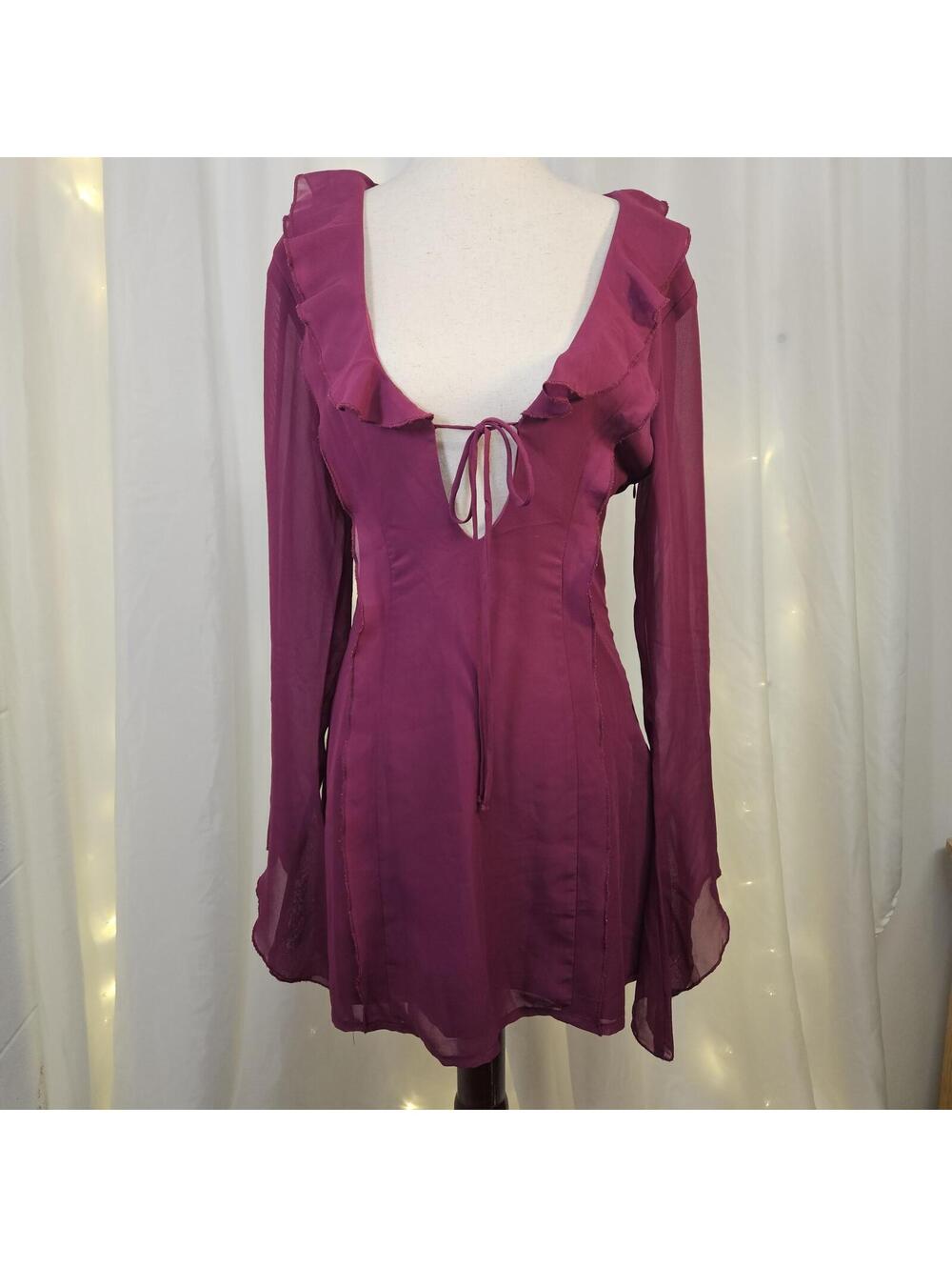 Purple white fox dress size small